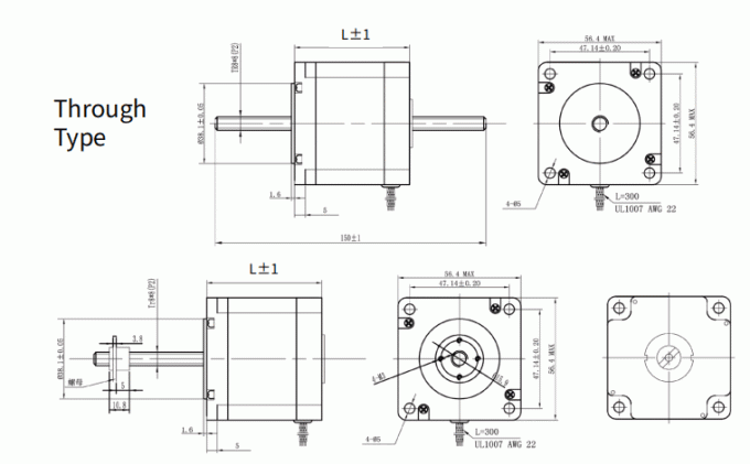 Ball Screw Stepper Motor Linear Actuator 57BYGH Electric DC 1.8 4 Heads 1
