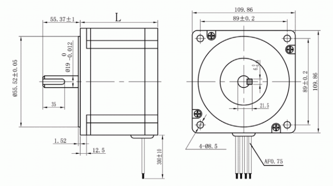 4 Lead 1.8 Deg Stepper Motor High Torque Low Speed 1