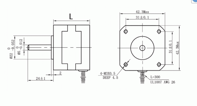 0.9 Degree Nema 17 4.2 Kgcm Stepper Motor 4 Wire 2.4 Volt 42BYG 2 0.9 Degree Nema 17 4.2 Kgcm Stepper Motor 4 Wire 2.4 Volt 42BYG 1