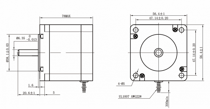 Nema 23 6 Wire Stepper Motor 2 Phase 124 oz 0.14nm 1.8 Step Angle 57BYGH613 2 Nema 23 6 Wire Stepper Motor 2 Phase 124 oz 0.14nm 1.8 Step Angle 57BYGH613 1