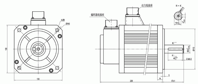 2kw Ac Servo Motor 2000 Rpm 310v 9.55Nm High Voltage 0