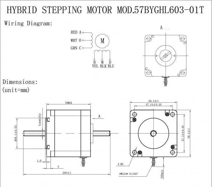 Through Type Lead Screw Stepper Motor NEMA 23 3 Phase 57BYGH 6 Wires 1.8 Degree 1 Through Type Lead Screw Stepper Motor NEMA 23 3 Phase 57BYGH 6 Wires 1.8 Degree 0