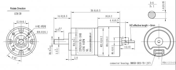 12v DC Brush Gear Motor Gearbox 90RPM For Medical Nutrition Pump 0