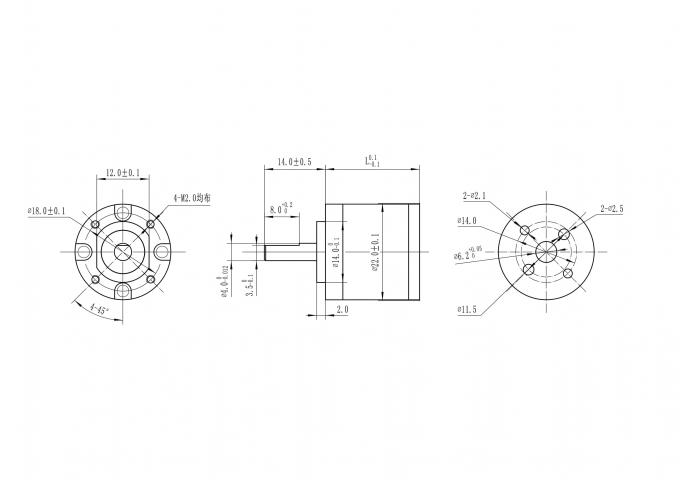 0.87inch Brushless BLDC Gear Motor 24V 300RPM 22BL202AG16 Gearbox Brushless Motor 2