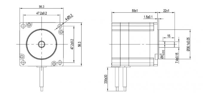 57BLF04A-001 Nema23 High Effciency Low Noise 36v Dc Motor Brushless Bldc Motor 1