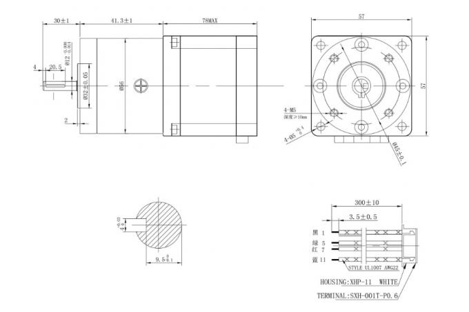 57mm 57BYGH601-05AG6 Nema23 1.8 Degree Low Speed Customizable Stepper Gearbox Motor 1
