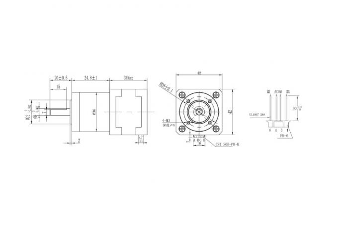 42BYGH208-56AG5 Nema17 Low Noise Stepper Motor Gearbox 12V 1