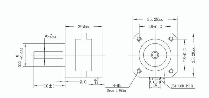 35BYGX200A High Torque Mini Hybrid Stepper Motor Nema 13 4.2OHMS 1