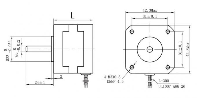 Hetai Nema17 Hybrid Stepping Motor 42mm 0.9 Step Angle 1