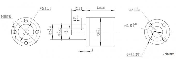 PG36A-PM-HT Powder Metallurgy 36mm Dia Planetary Gearbox Match 42mm Motor 0