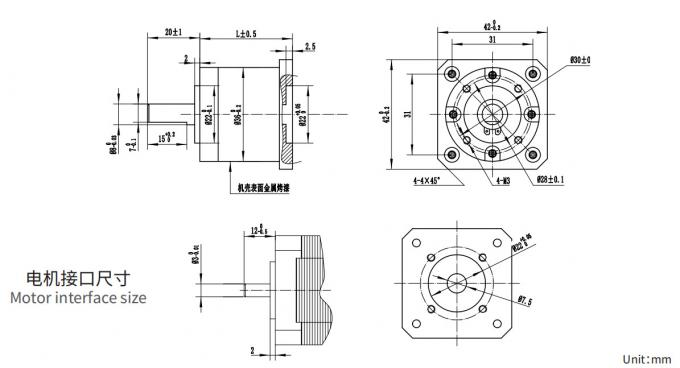 PG36S-PM-ST Powder Metallurgy 36mm Dia Planetary Reducer Gearbox Match 42mm Motor 0