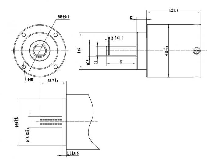 PG65A-ZA-HT 65mm Dia Long Lifespan Helix Teeth Zinc Alloy Planetary Reducer Gearbox 0