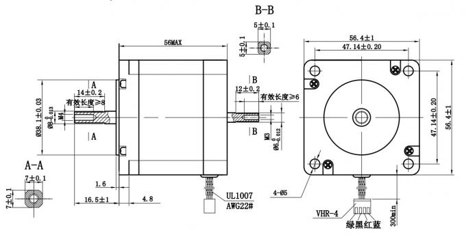 Nema23 Hybrid Stepper Motor 1.8 Step Angle 5.07V 1.41A 3.6Ω 12.5kg.Cm 1