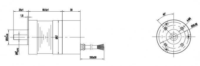 57BL03X-001 Nema23 24V Brushless Dc Motor Integrated 57mm 3500rpm 0.18N.M 1