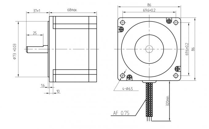 Nema34 85mm 85HS68-4004-001-06E 1.8 Step Motors 3N.M 2.8mH 0.6OHMS 2.7V 1