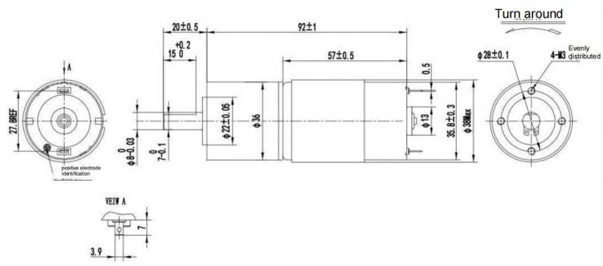 NEMA 14 240RPM 0.64NM 36MM Micro 24V Dc Brushed Motor With Gearbox 0